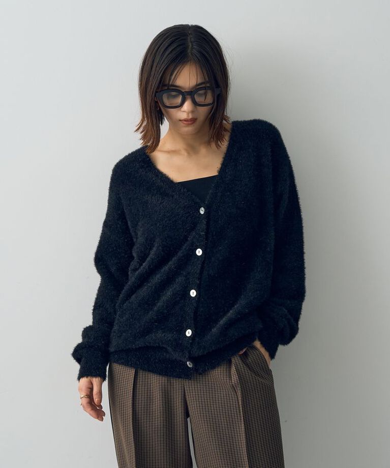 YECCA VECCA「ラメシャギーカーディガン」|カーディガン|