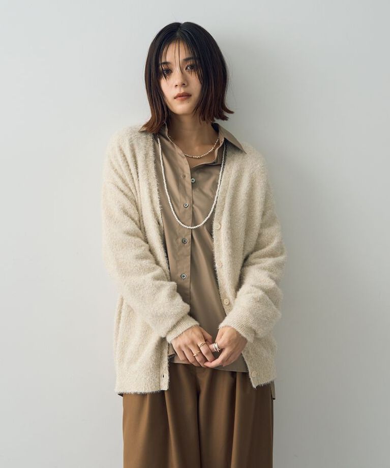 YECCA VECCA「ラメシャギーカーディガン」|カーディガン|