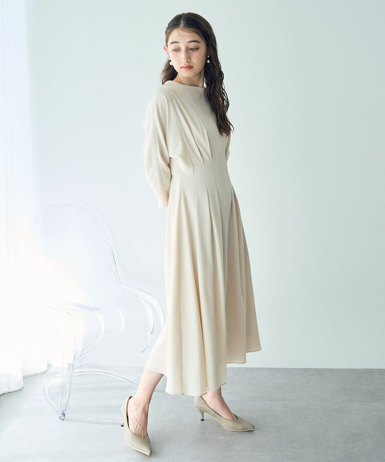 YECCA VECCA「タックデザインドレス」|ワンピース|