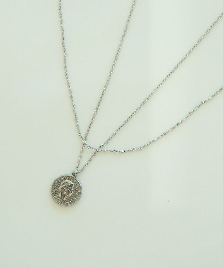 YECCA VECCA「【2点SET】コイン2連ステンレスネックレス」|ネックレス|Silver