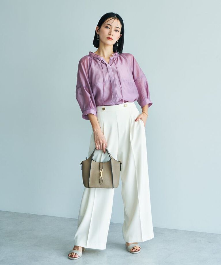 YECCA VECCA「バルーンスリーブシアーシャツ」|シャツ・ブラウス|