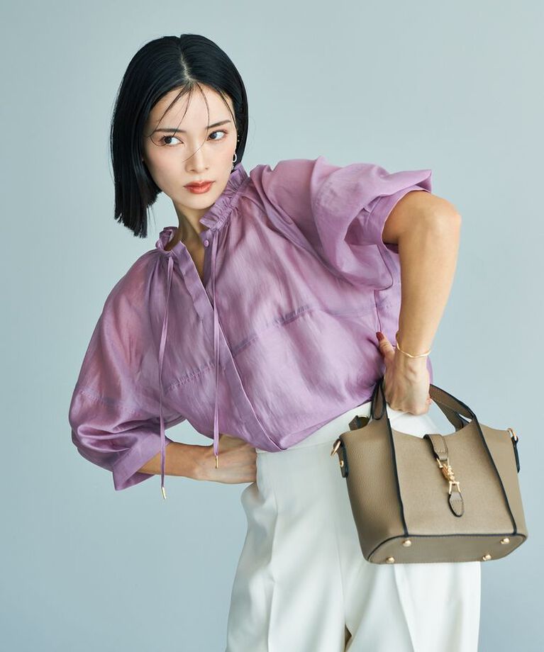 YECCA VECCA「バルーンスリーブシアーシャツ」|シャツ・ブラウス|