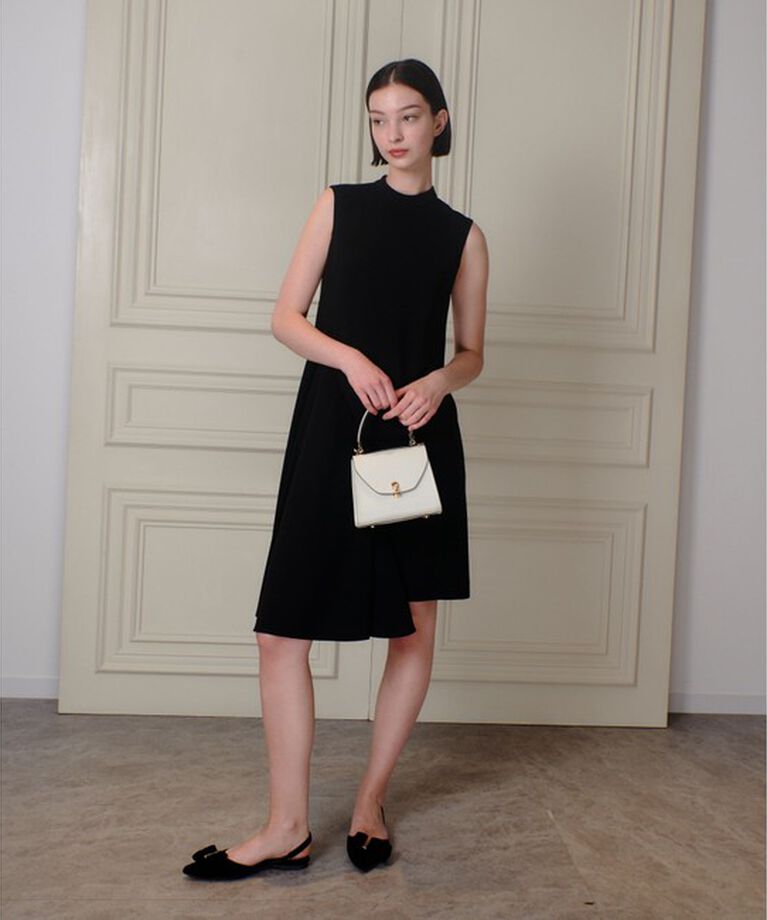 LOULOU WILLOUGHBY「【LOULOU WILLOUGHBY】アシメドレープミニワンピース」|ワンピース|ブラック