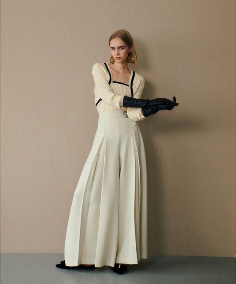 LOULOU WILLOUGHBY「【LOULOU WILLOUGHBY】ジョーゼットタックワイドパンツ」|その他|