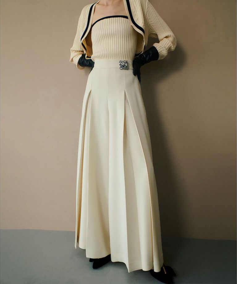 LOULOU WILLOUGHBY「【LOULOU WILLOUGHBY】ジョーゼットタックワイドパンツ」|その他|
