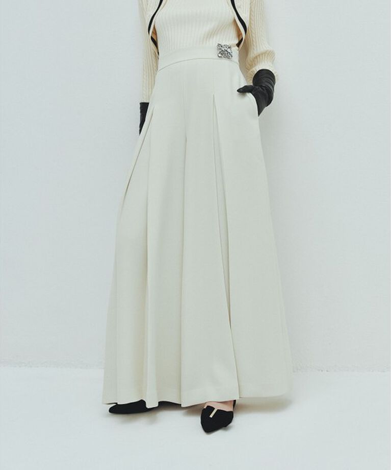 LOULOU WILLOUGHBY「【LOULOU WILLOUGHBY】ジョーゼットタックワイドパンツ」|その他|