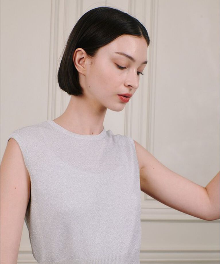 LOULOU WILLOUGHBY「【LOULOU WILLOUGHBY】リブコルセットラメプルオーバー」|その他|