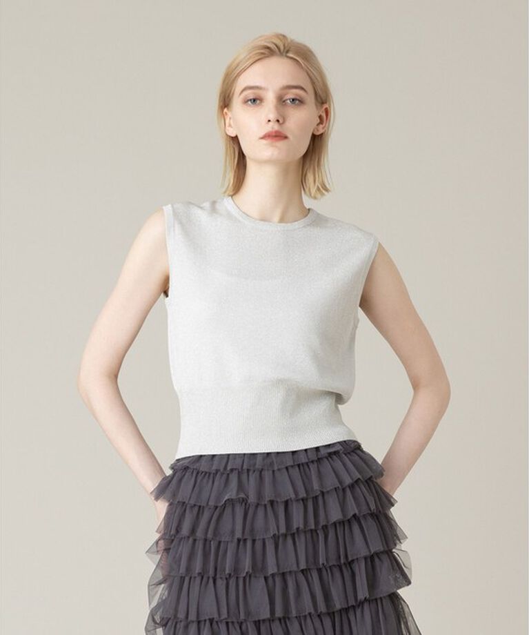 LOULOU WILLOUGHBY「【LOULOU WILLOUGHBY】リブコルセットラメプルオーバー」|その他|