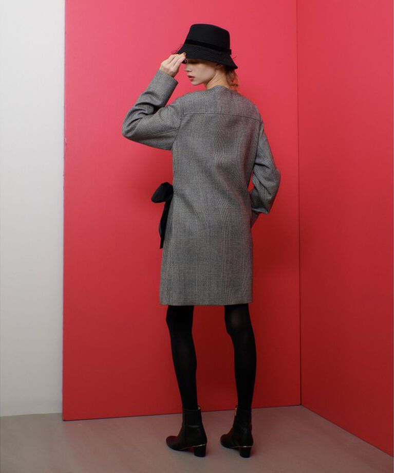 LOULOU WILLOUGHBY「【LOULOU WILLOUGHBY】リバーチェックコートワンピース」|ノーカラーコート|
