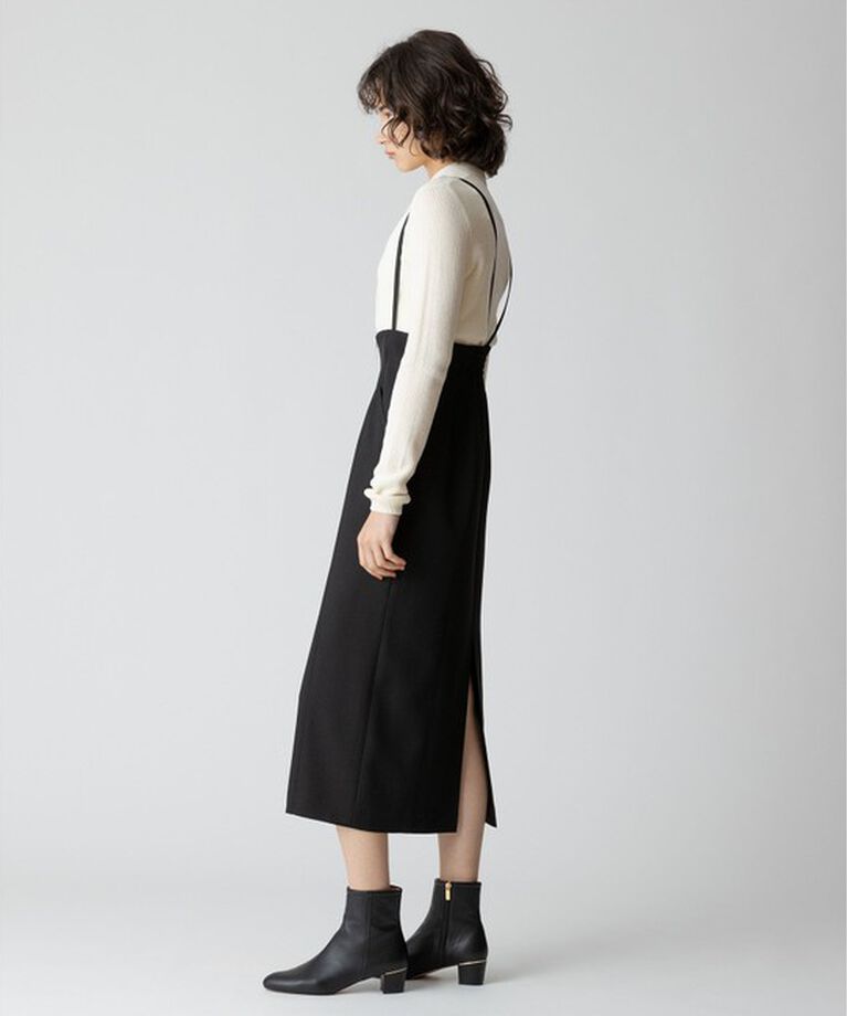 allureville「フロントジップサスペンダースカート」|ジャンパースカート|