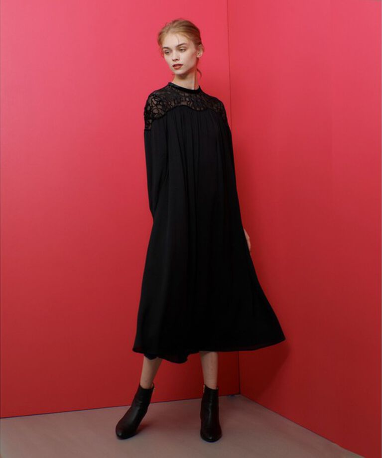 LOULOU WILLOUGHBY「【LOULOU WILLOUGHBY】オパールフラワーワンピース」|ドレス|ブラック