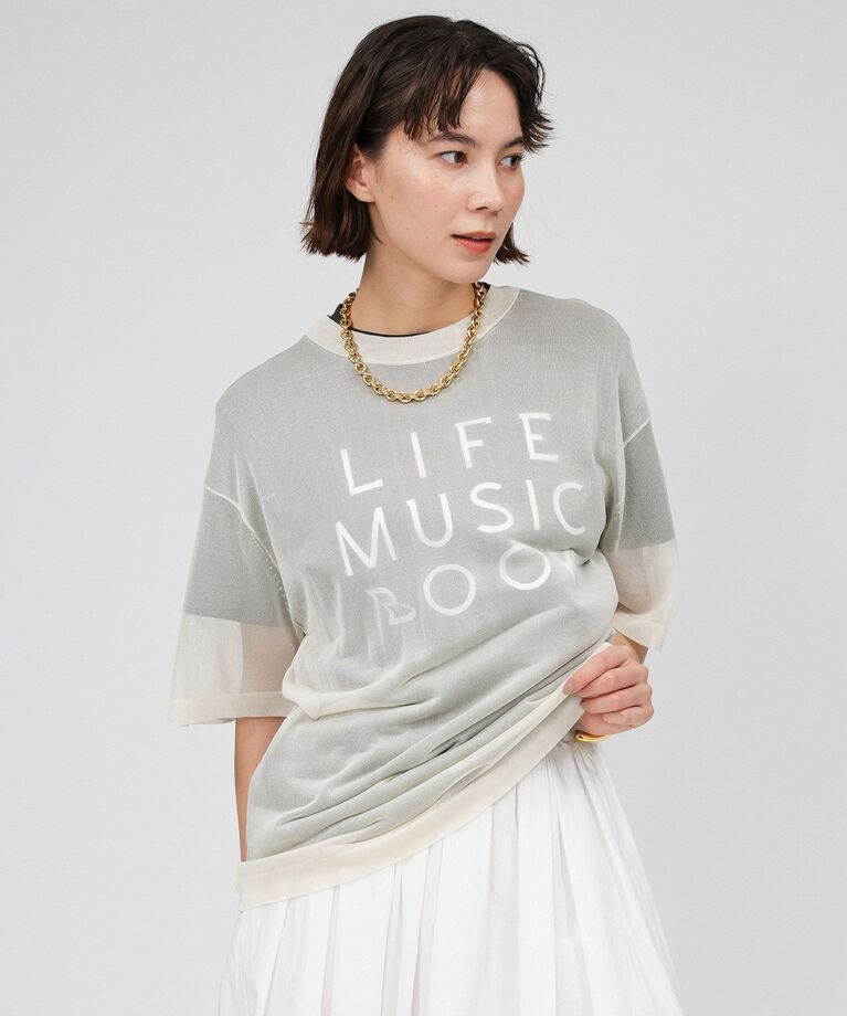 BABYLONE「シアーニットTシャツ」|ニット・セーター|