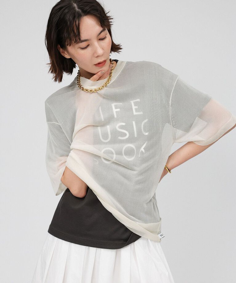 BABYLONE「シアーニットTシャツ」|ニット・セーター|