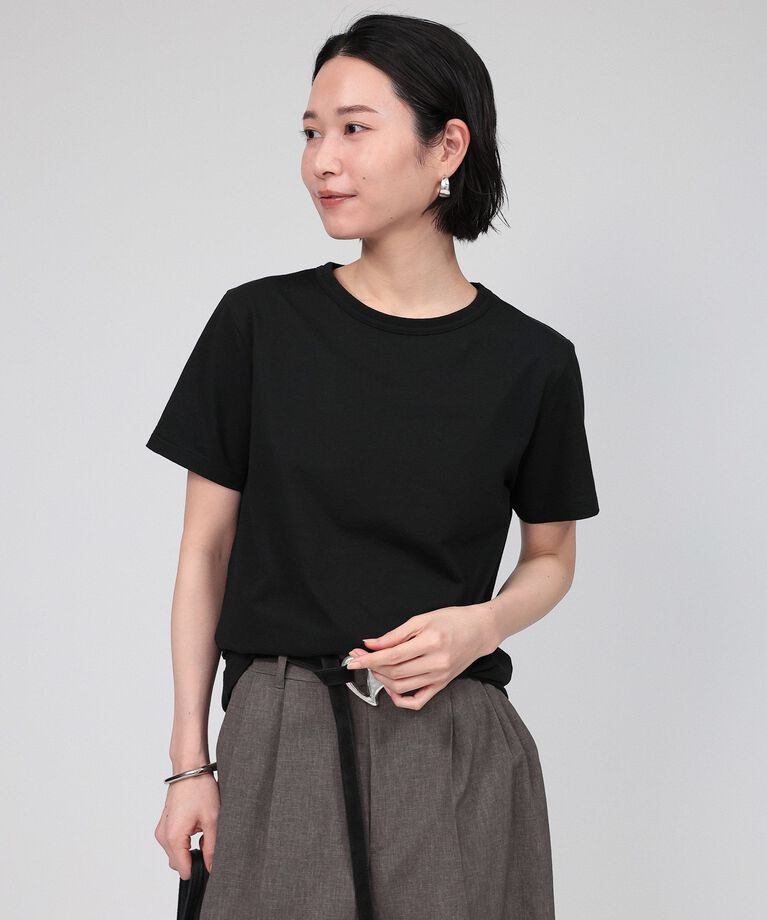 BABYLONE「コットンリネンテンジクT」|Tシャツ・カットソー|ﾌﾞﾗｯｸ