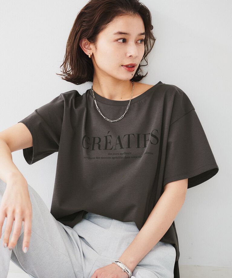UNTITLED「ロゴTシャツ」|Tシャツ・カットソー|チャコールグレー(1