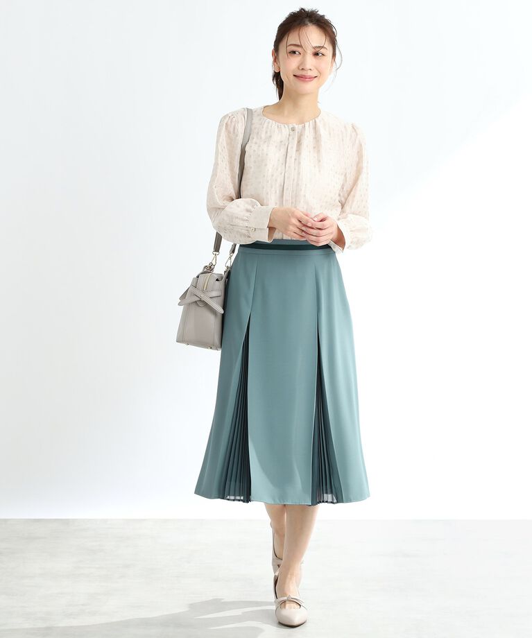 Reflect「【春SALE／手洗い可】シフォンプリーツドッキングスカート」|スカート|
