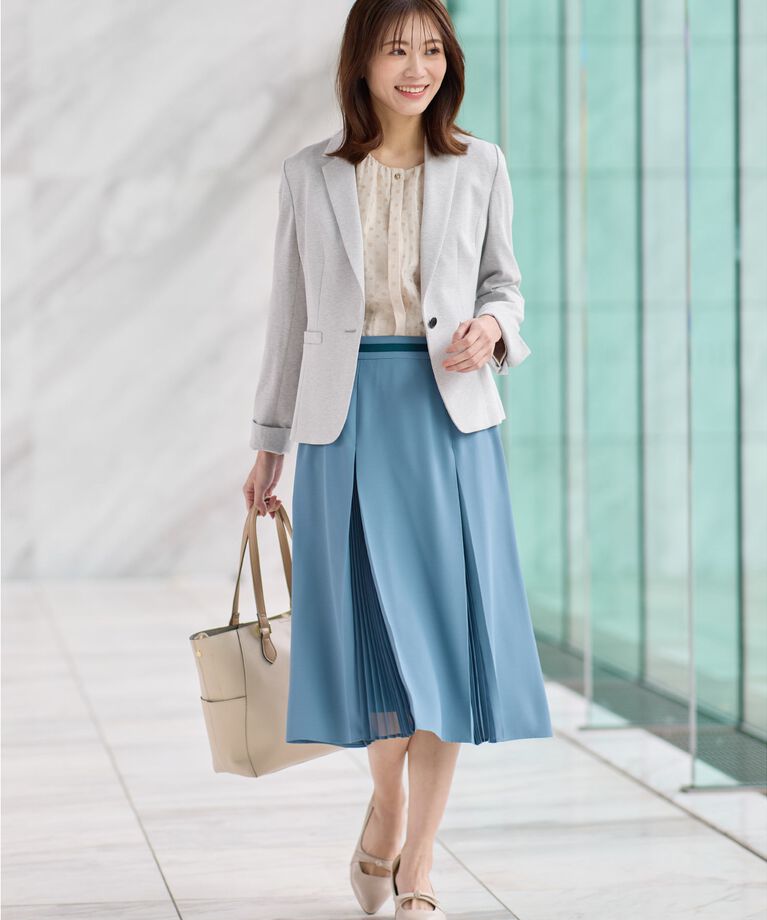 Reflect「【春SALE／手洗い可】シフォンプリーツドッキングスカート」|スカート|