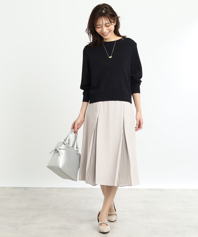 Reflect「【春SALE／手洗い可】シフォンプリーツドッキングスカート」|スカート|