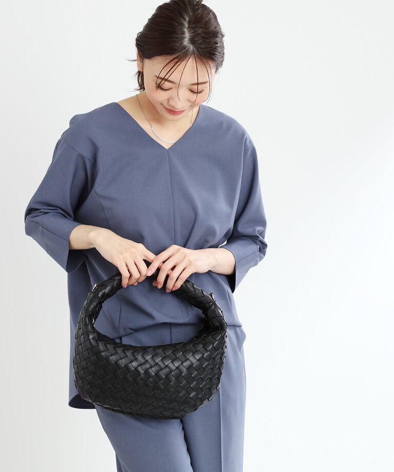Reflect「【ショルダー付き／長財布も入る！】レザー調メッシュバッグ」|ハンドバッグ|
