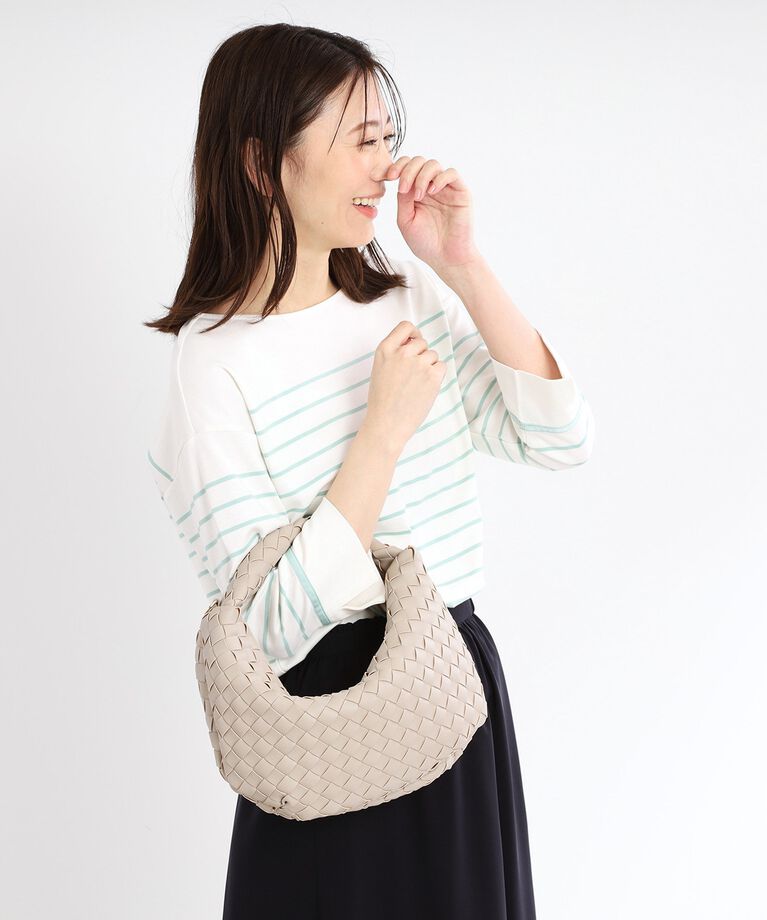 Reflect「【ショルダー付き／長財布も入る！】レザー調メッシュバッグ」|ハンドバッグ|
