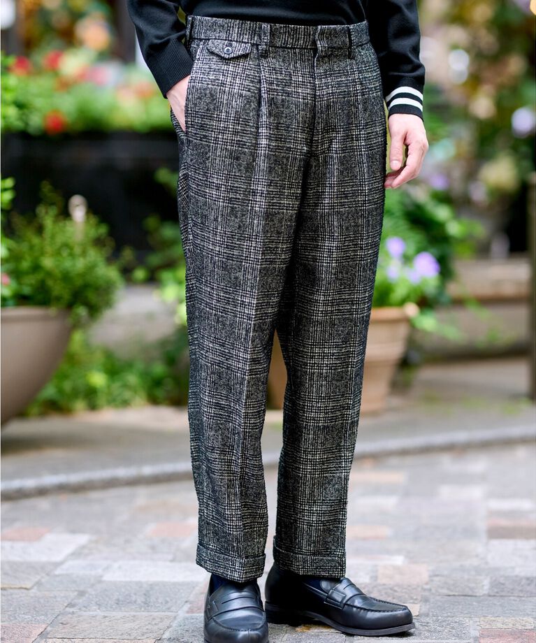 DRESSTERIOR「【セットアップ可/Safari12月号掲載】ループグレンチェックワイドパンツ」|その他|チャコールグレー(2