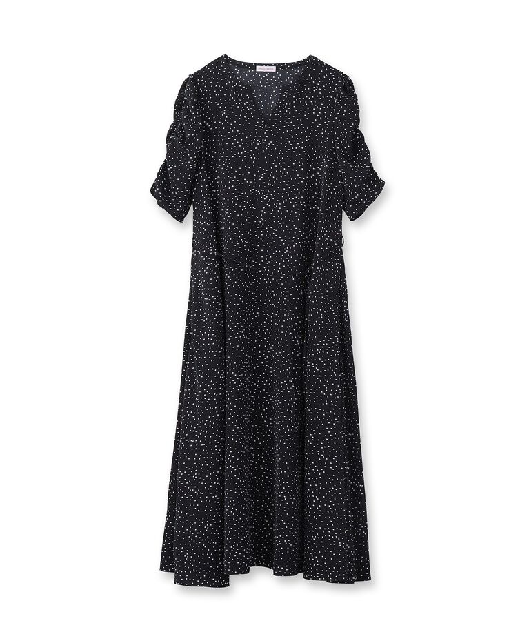 DRESSTERIOR「【ポケット付き/ドット柄】ドットハーフスリーブワンピース」|ワンピース|