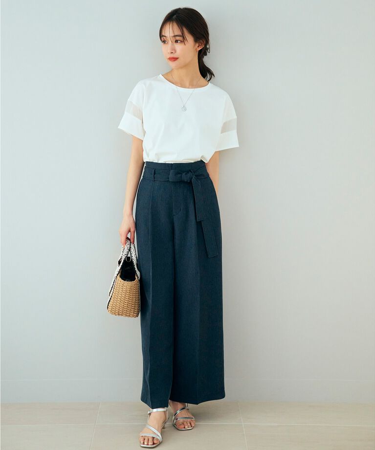grove「【嬉しい多機能】COTTON USA 袖シアーTシャツ」|Tシャツ・カットソー|