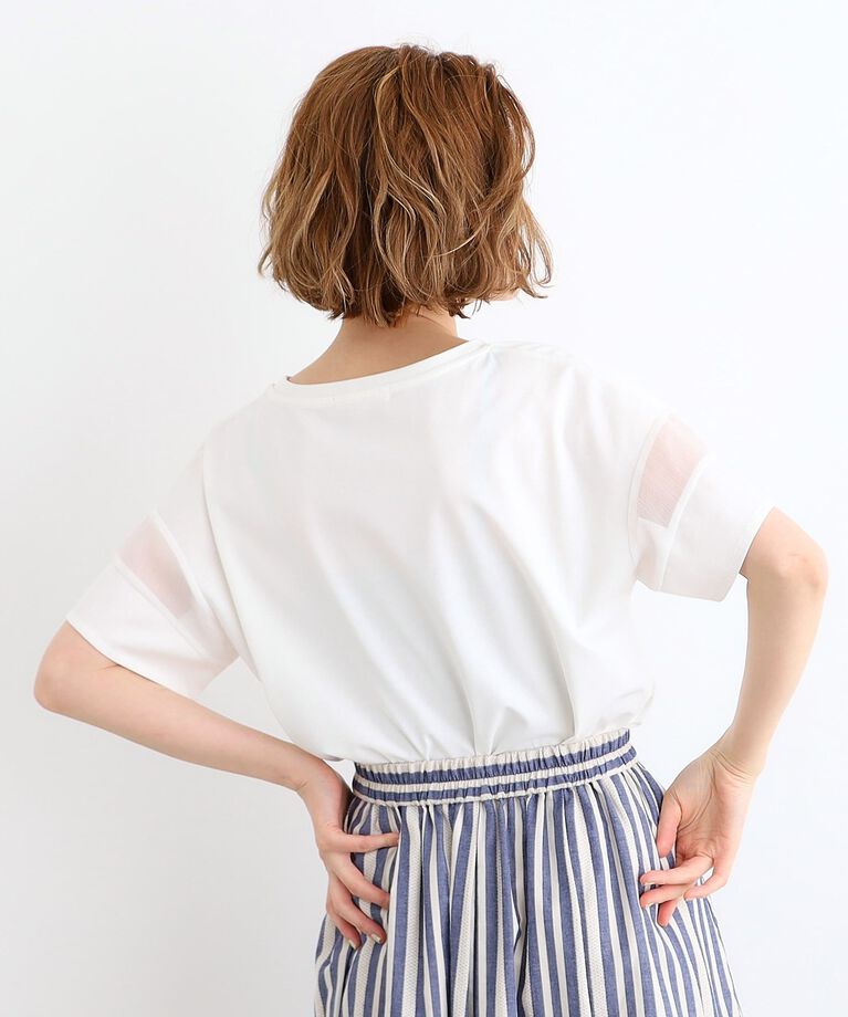 grove「【嬉しい多機能】COTTON USA 袖シアーTシャツ」|Tシャツ・カットソー|