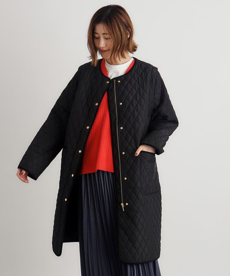 grove「雑誌掲載【洗える】2WAYロング中綿キルトコート」|ダウン|