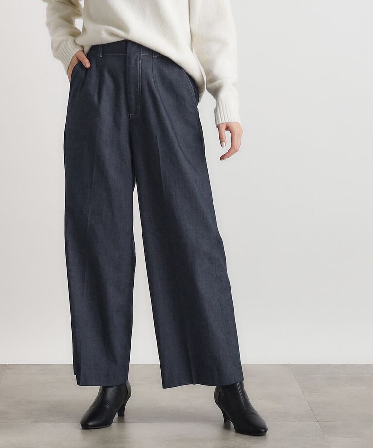 grove「裏起毛デニムライクストレートワイドパンツ」|その他|
