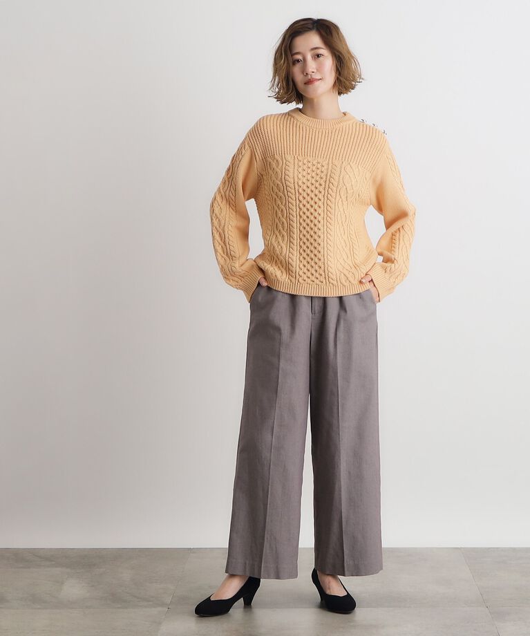 grove「裏起毛デニムライクストレートワイドパンツ」|その他|