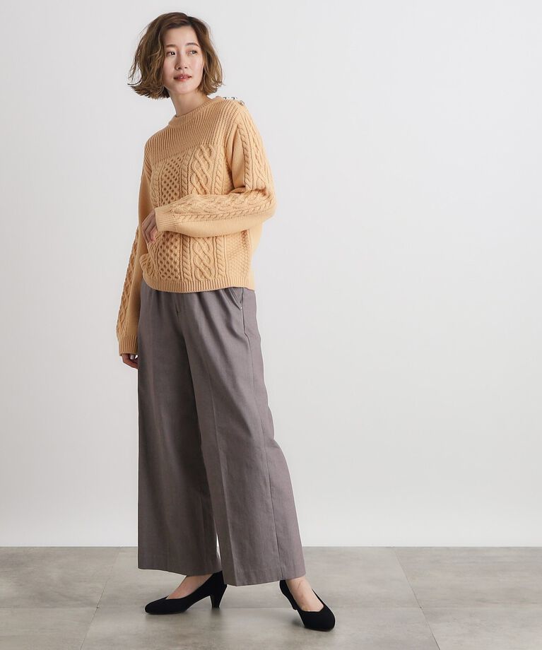 grove「裏起毛デニムライクストレートワイドパンツ」|その他|