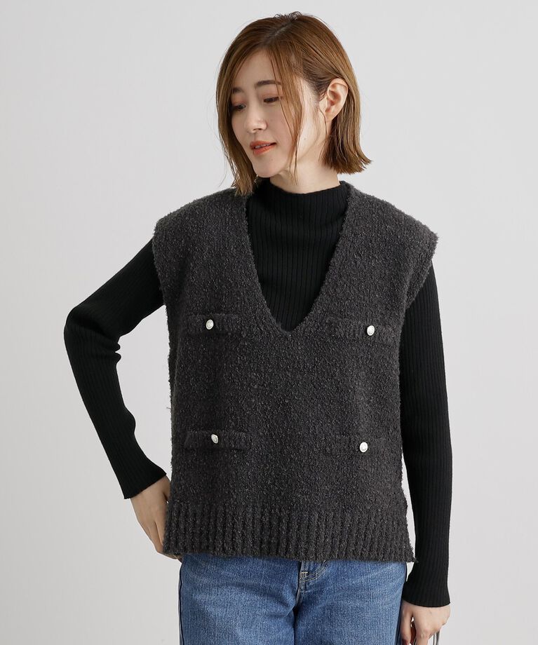 grove「ブークレベスト×リブニットワンピースセット」|ワンピース|