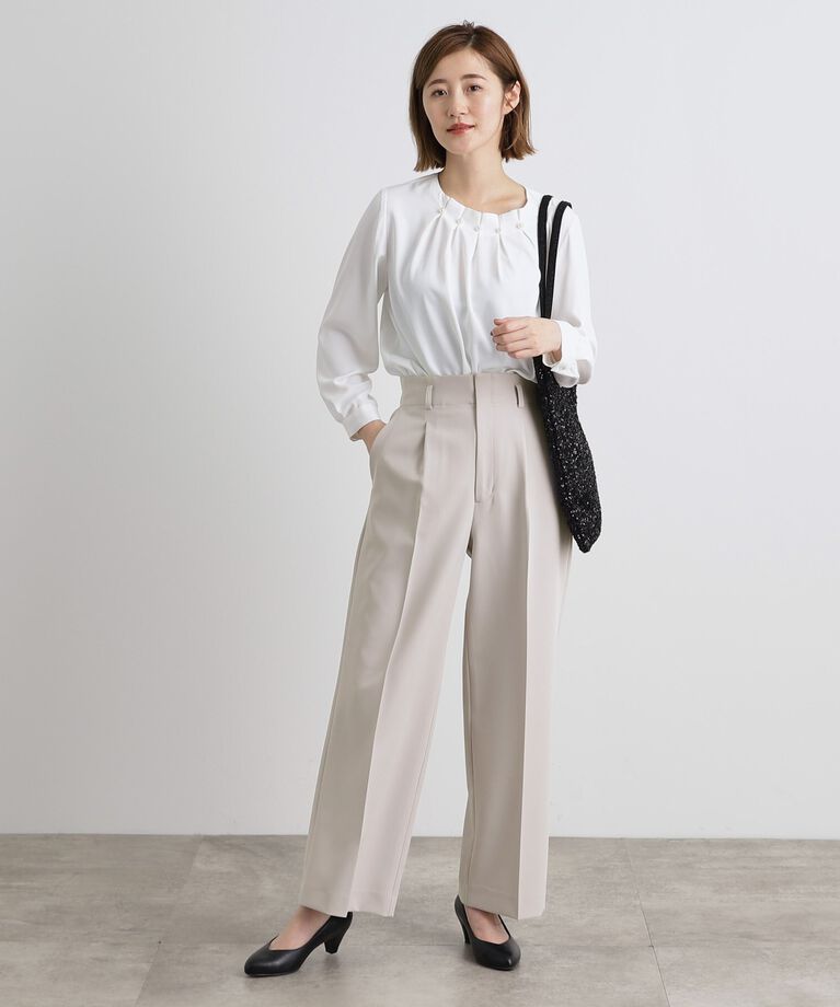 grove「【洗える】しなやかストレッチワイドパンツ」|その他|