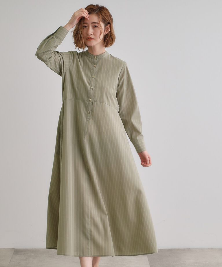 grove「ヘリテージフレアシャツワンピース」|ワンピース|カーキ(327)