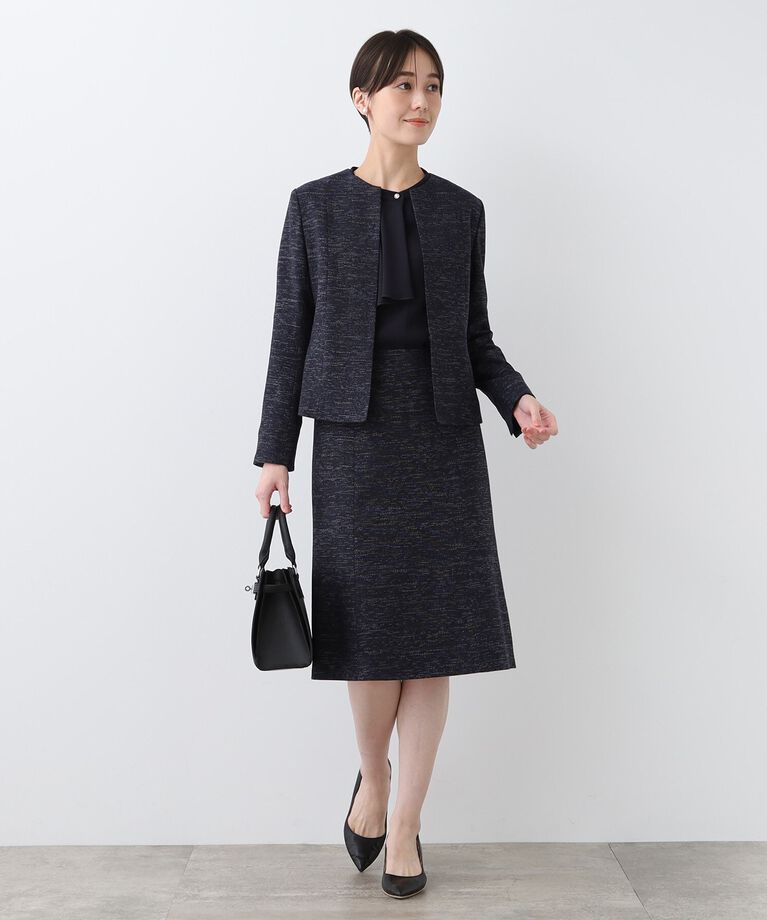 INDIVI「春SALE！【洗える】ストレッチツィ―ドセミフレアスカート」|スカート|