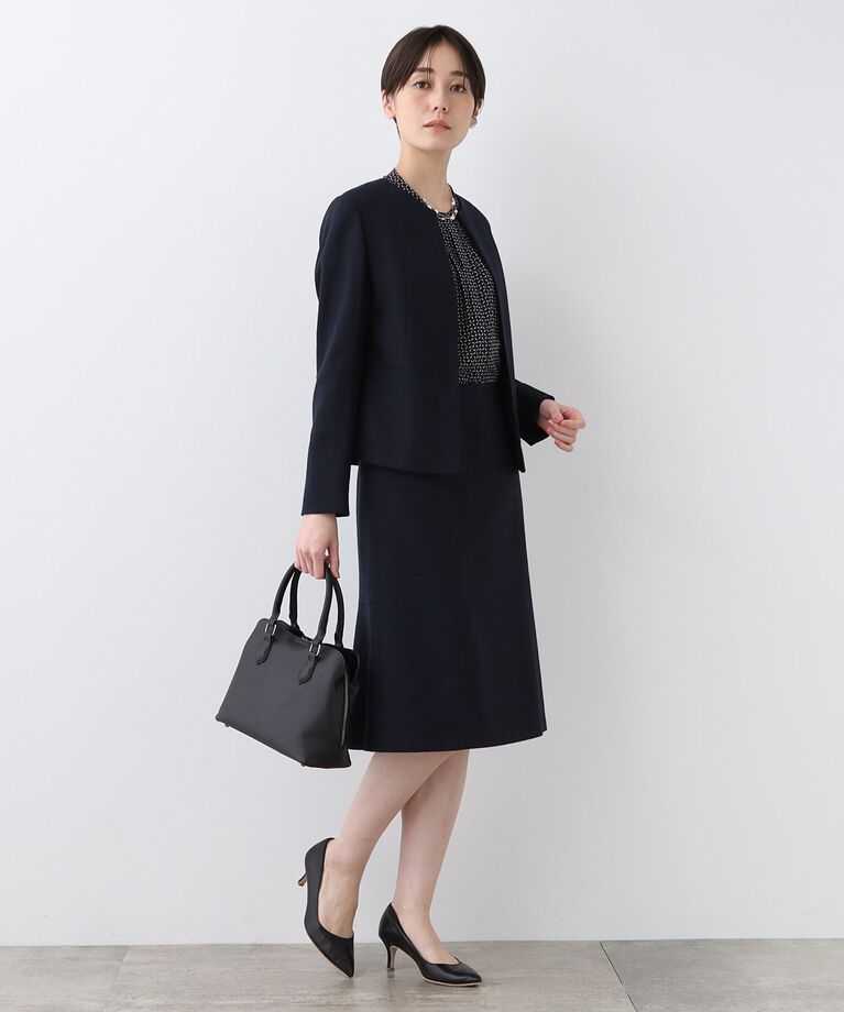 INDIVI「春SALE！【洗える】ストレッチツィ―ドセミフレアスカート」|スカート|