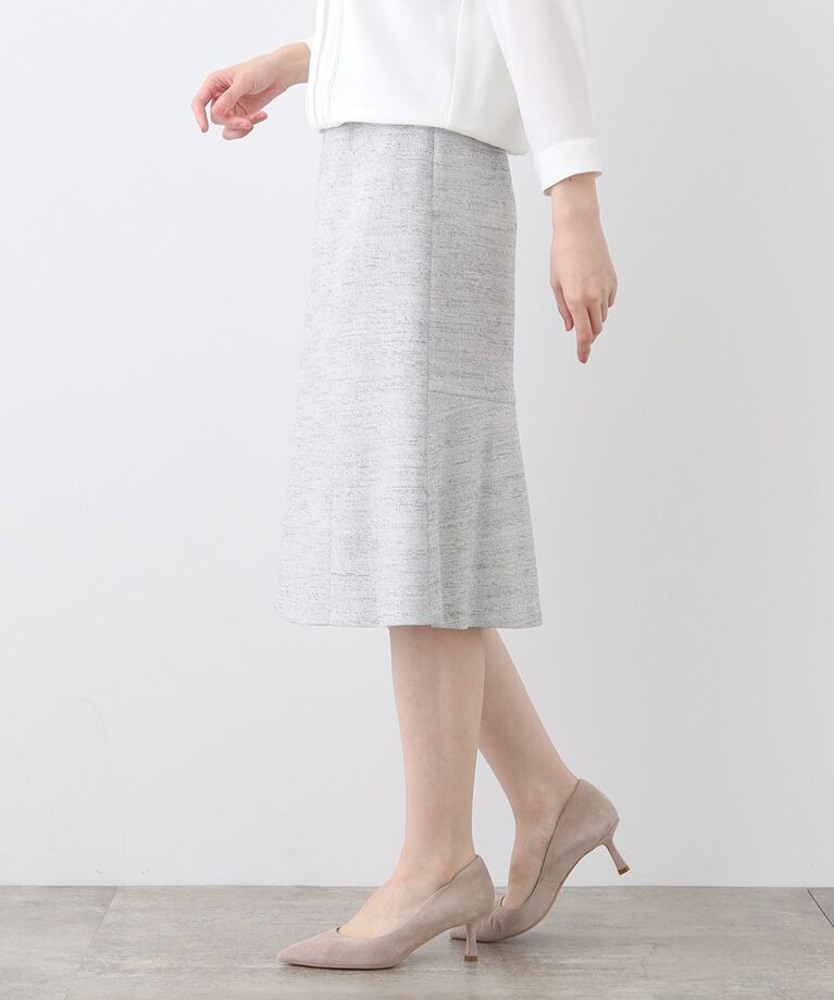 INDIVI「春SALE！【洗える】ストレッチツィ―ドセミフレアスカート」|スカート|
