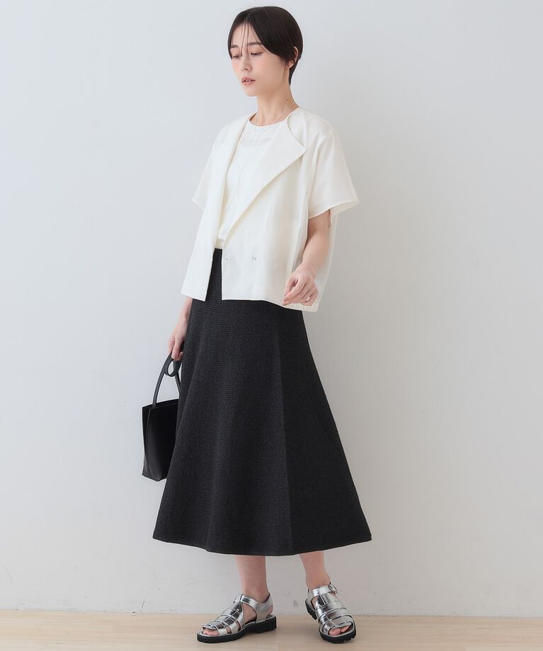 INDIVI「春SALE！【洗える／和紙混素材／SETUP可能】フレアスカート」|スカート|