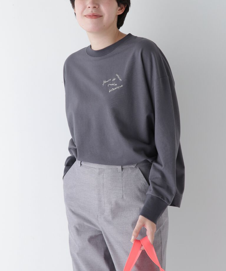  「◆ミニ裏毛ロゴトレーナー」|Tシャツ・カットソー|チャコール1