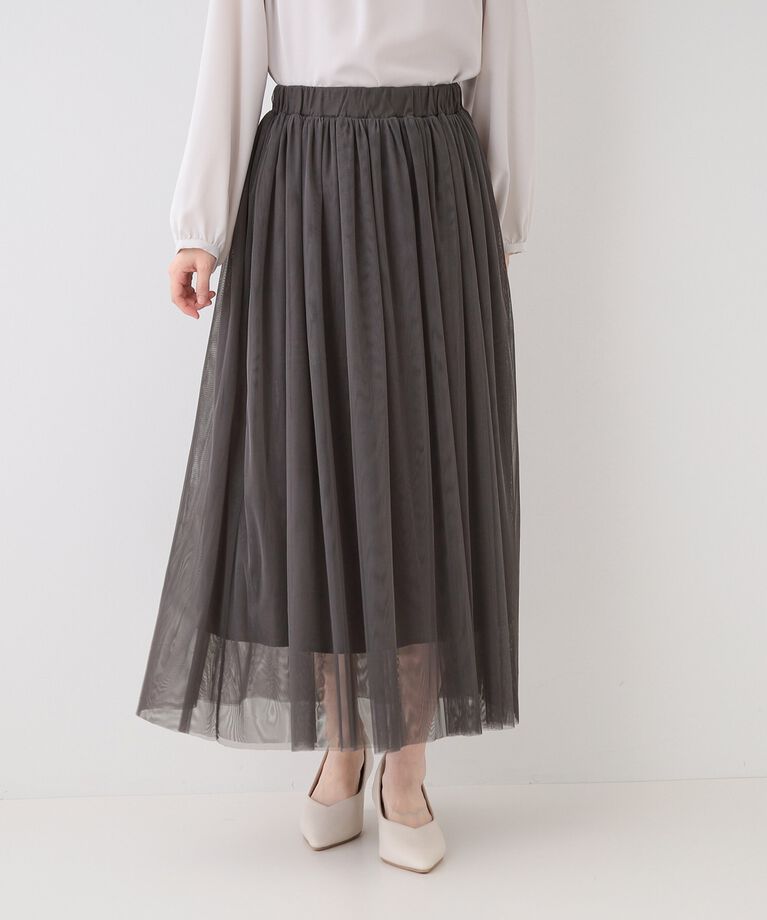 SHOO･LA･RUE「【セレモニーからデイリーまで】女性らしさあふれる チュールスカート」|スカート|