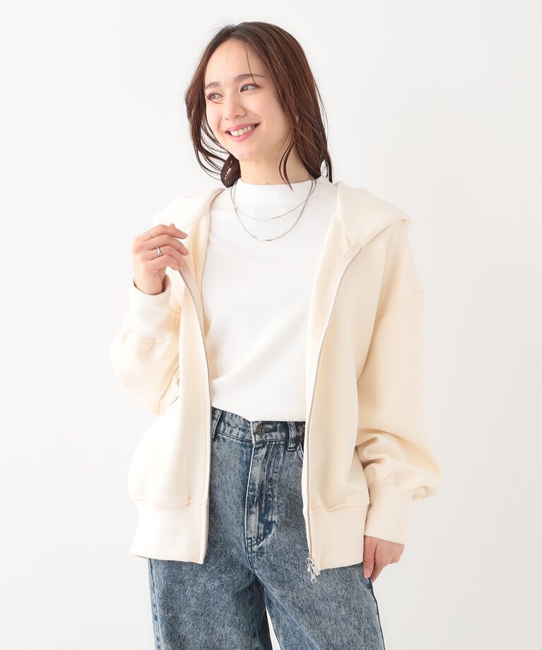 SHOO･LA･RUE「季節の変わり目に頼れる ダブルZIPダンボールパーカー」|カーディガン|