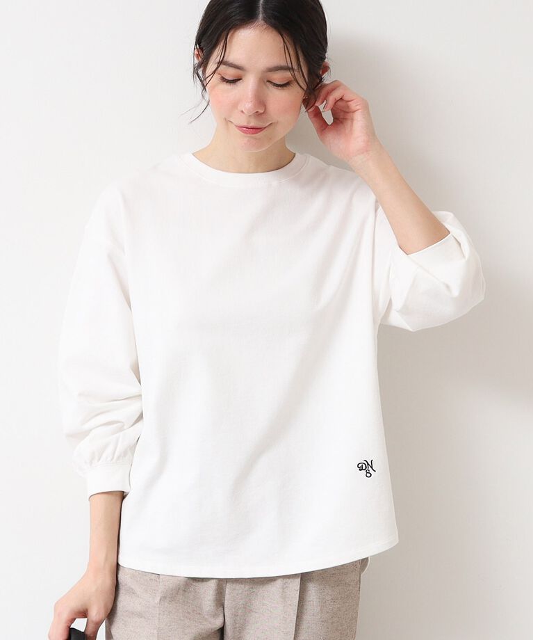 Dessin「【360度可愛い・洗える】バックヘンリーカットソー（9分袖/XS~L）」|Tシャツ・カットソー|