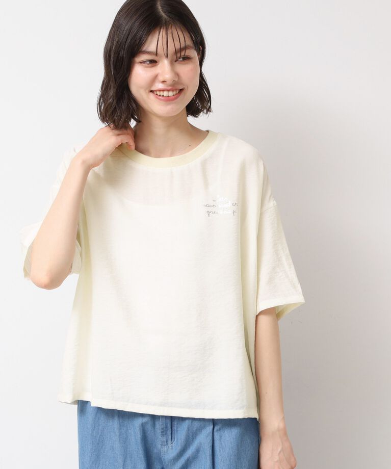 Dessin「【洗える・4サイズ展開】ロゴ入りブラウス（XS～L）」|シャツ・ブラウス|ホワイト(002)
