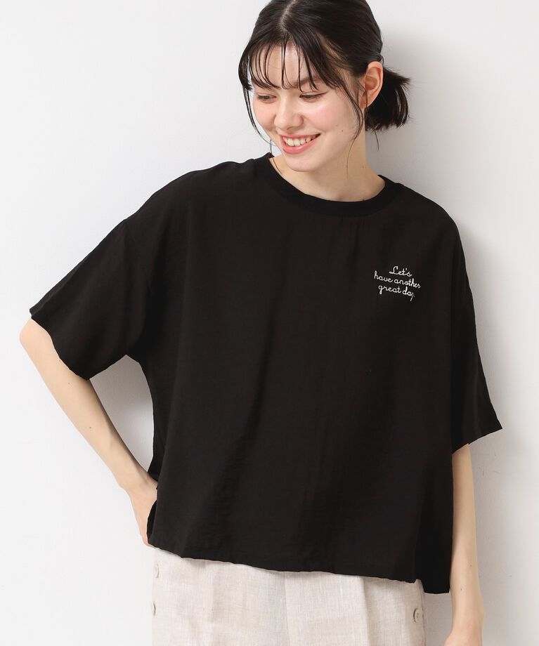 Dessin「【洗える・4サイズ展開】ロゴ入りブラウス（XS～L）」|シャツ・ブラウス|ブラック(019)