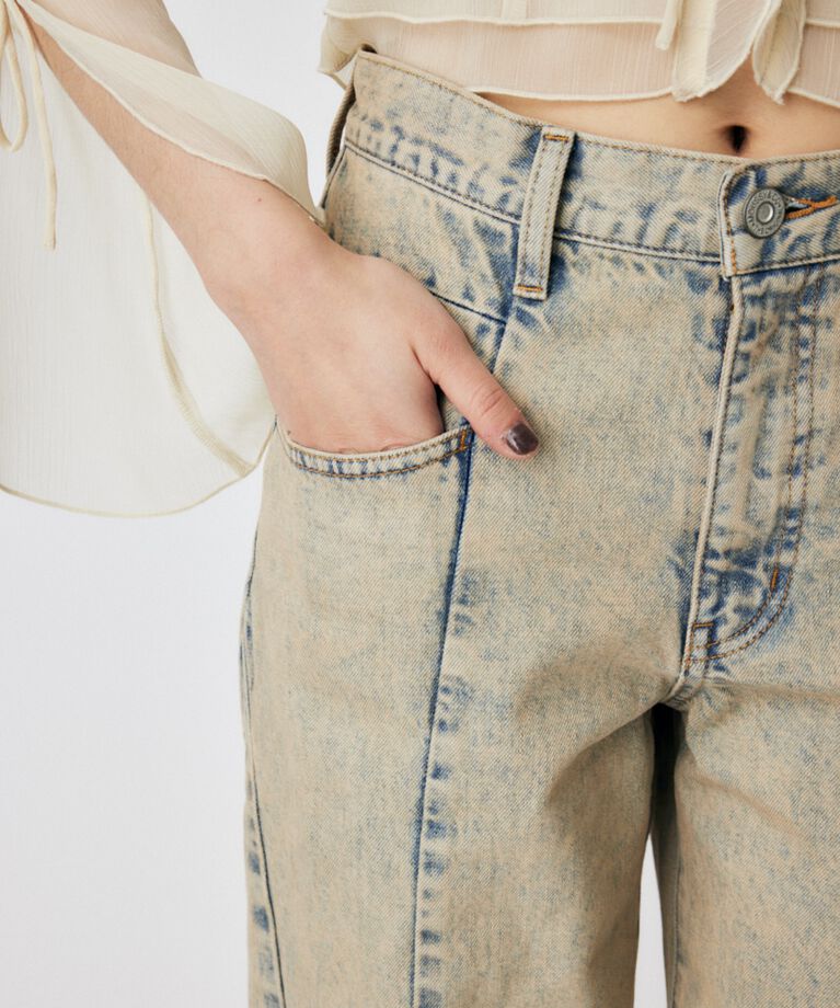 MOUSSY「CURVED LINE CHEMICAL BAGGY」|デニム|