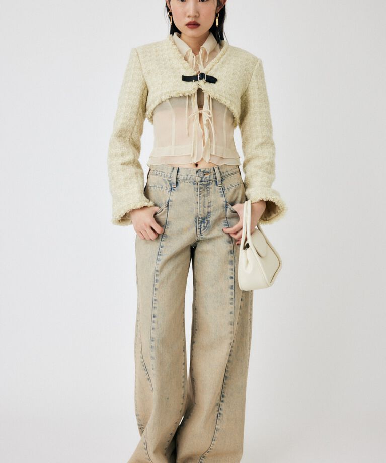MOUSSY「CURVED LINE CHEMICAL BAGGY」|デニム|