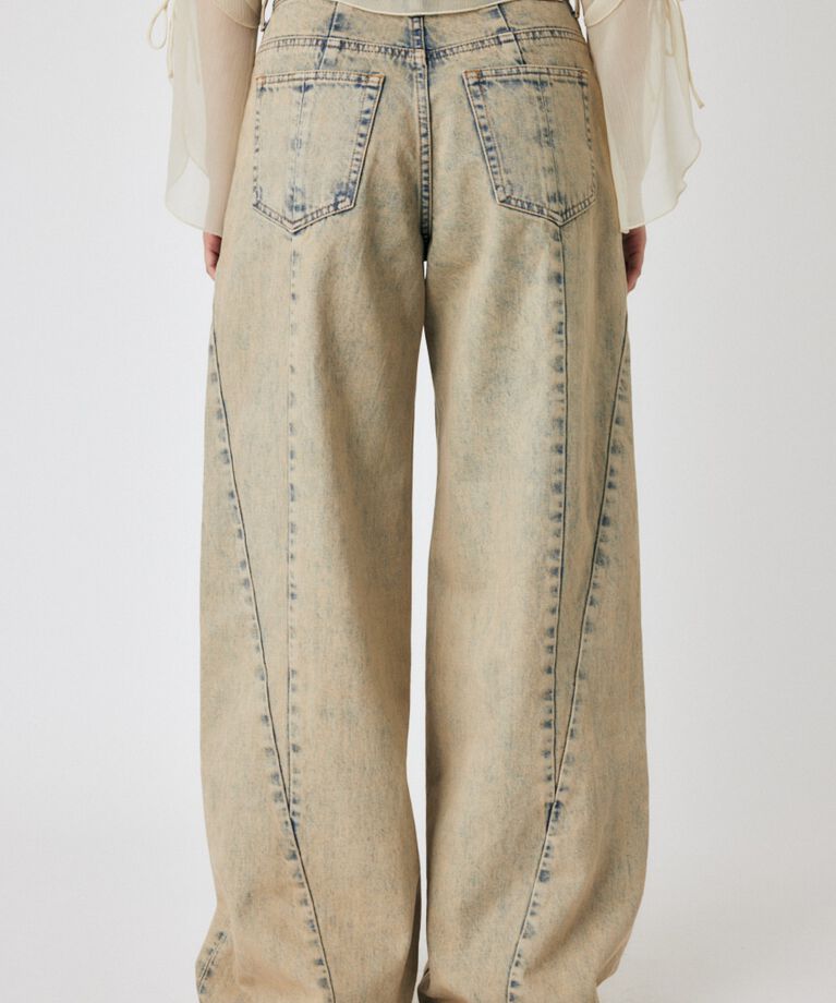 MOUSSY「CURVED LINE CHEMICAL BAGGY」|デニム|