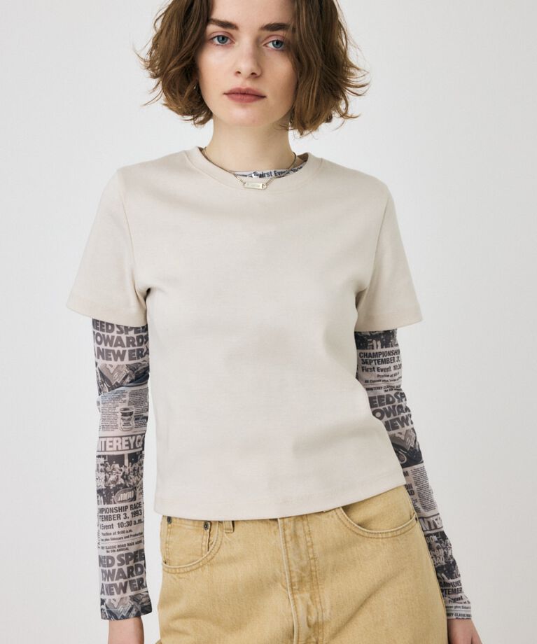 MOUSSY「SUVIN GIZA BASIC Tシャツ」|Tシャツ・カットソー|L/BEG1