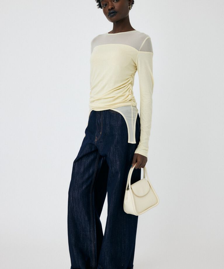 MOUSSY「SHEER LAYERED LS トップス」|Tシャツ・カットソー|